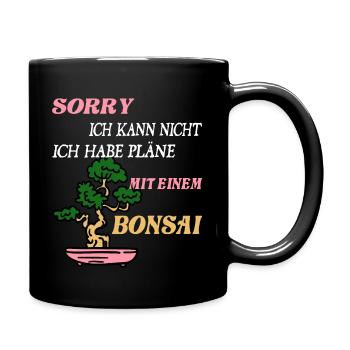 Lustiges Bonsai Sammler - Tasse einfarbig - Schwarz - Rechts