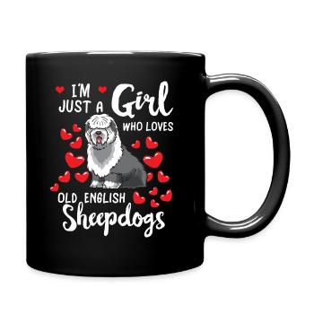 Old English Sheepdog Bobtail chien - Mug uni - noir - Droite