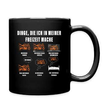 Dinge, die ich in meiner Freizeit mache Motorrad - Tasse einfarbig - Schwarz - Rechts