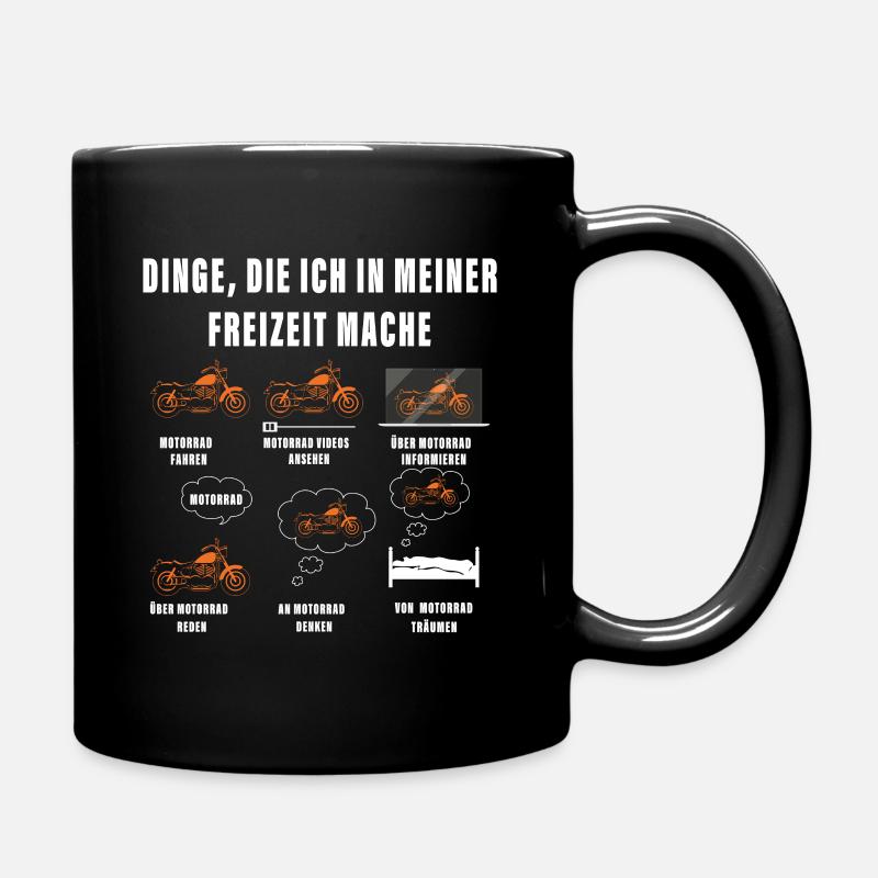 Dinge, die ich in meiner Freizeit mache Motorrad - Tasse einfarbig - Schwarz