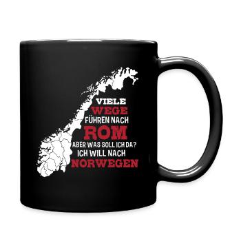 Norwegen Urlaub Reise Oslo Angelurlaub Angeln - Tasse einfarbig - Schwarz - Rechts