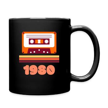 80 rétro vintage 1980 cassette idée de cadeau - Mug uni - noir - Droite
