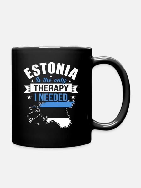 Estland - Tasse einfarbig - Schwarz
