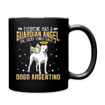 Dogo Argentino with Guardian Angel Saying - Full Colour Mug - black - Right