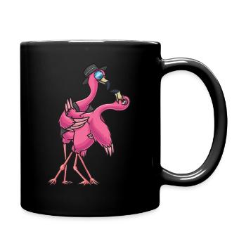 Flamenco tanzende Flamingo Geschenk - Tasse einfarbig - Schwarz - Rechts