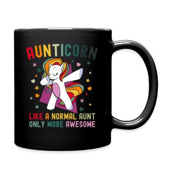 Aunticorn - Best Aunt of the World - Aunt Gift - Full Colour Mug - black - Right
