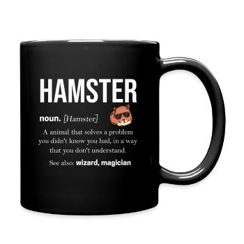 Hamster Nagetier Pelzig Guinea Tierchen Haustier - Tasse einfarbig - Schwarz - Rechts