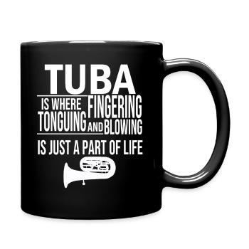 Tuba Musique Instrument Tuba Joueur tuba - Mug uni - noir - Droite