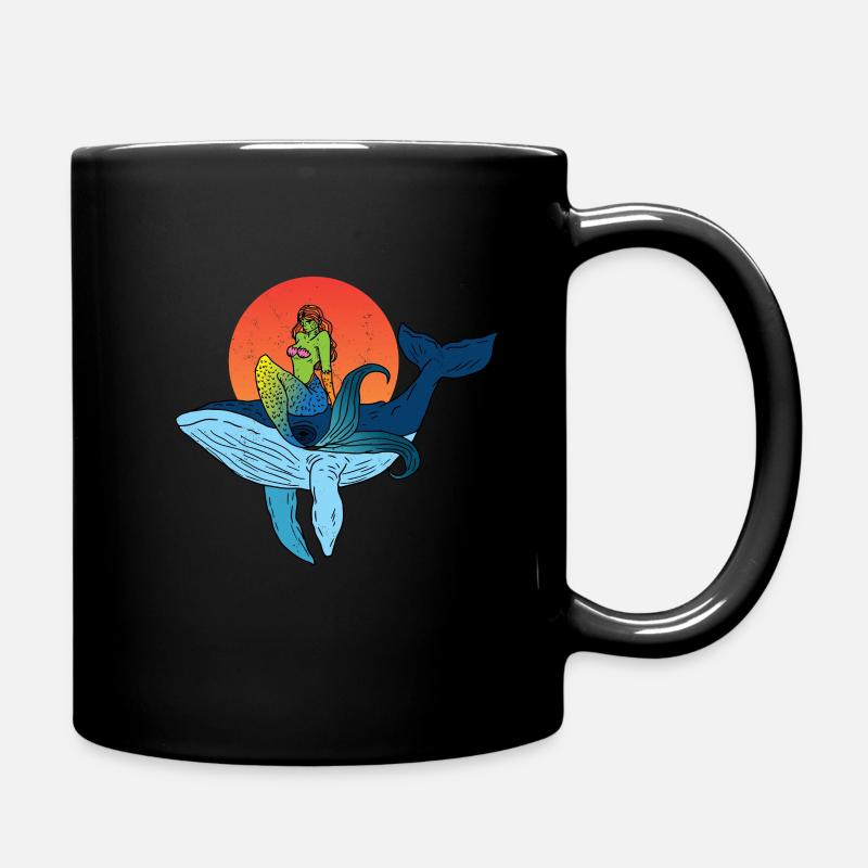 La baleine et la sirène Design - Mug uni - noir