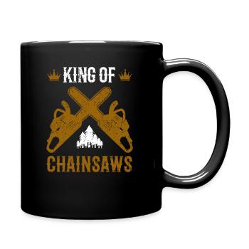 Holz Machen Kettensägen & Holzfäller Geschenk - Tasse einfarbig - Schwarz - Rechts