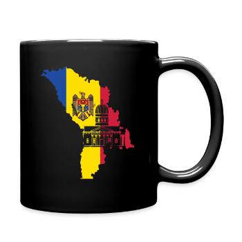 Moldawien Flagge - Tasse einfarbig - Schwarz - Rechts