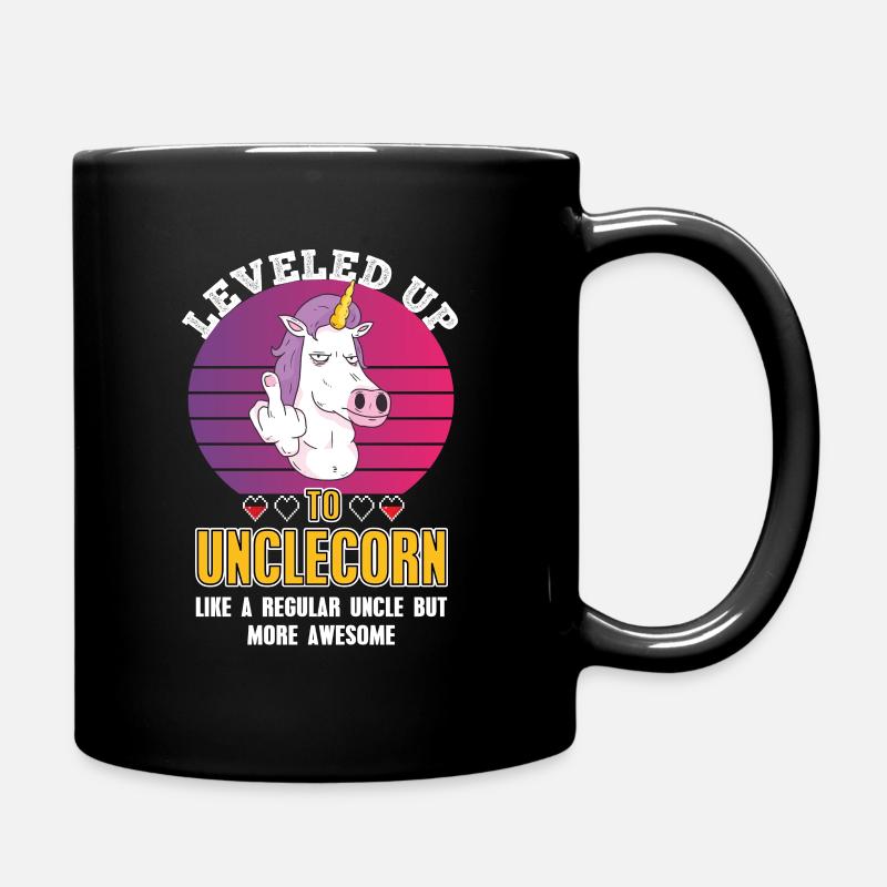 Leveled up to Onkel Geschenk für Onkel - Tasse einfarbig - Schwarz