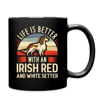 Irish Red and White Setter propriétaire de chien propriétaire - Mug uni - noir - Droite