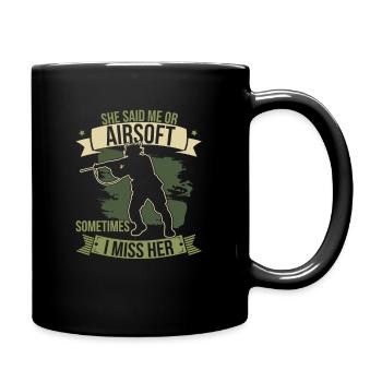 Me or Airsoft Softair Funny Dating - Full Colour Mug - black - Right