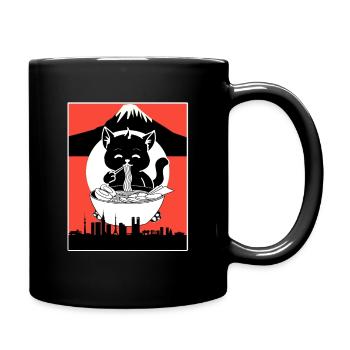 Vintage Ramen Katze japanische Geschenk Kawaii - Tasse einfarbig - Schwarz - Rechts
