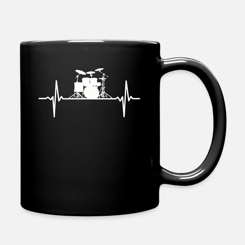 Battements de cœur batteur batteur Drummer Puls - Mug uni - noir