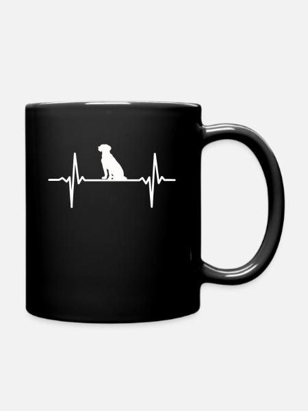 Herzschlag Labrador Retriever Beagle - Tasse einfarbig - Schwarz