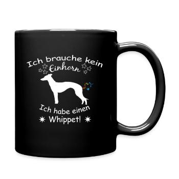 Whippet - Whippet Hund - Tasse einfarbig - Schwarz - Rechts