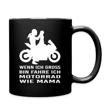 Mutter Sohn Motorrad Sportbike Familie Biker Bike - Tasse einfarbig - Schwarz - Rechts