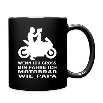Vater Tochter Motorrad Biker Familie Sportbike - Tasse einfarbig - Schwarz - Rechts
