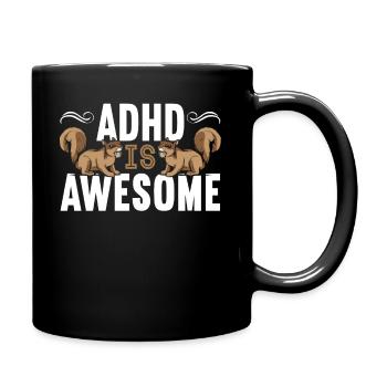 ADHD Squirrel Embrace Neurodiversity - Full Colour Mug - black - Right