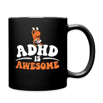 ADHD Squirrel Embrace Neurodiversity - Full Colour Mug - black - Right