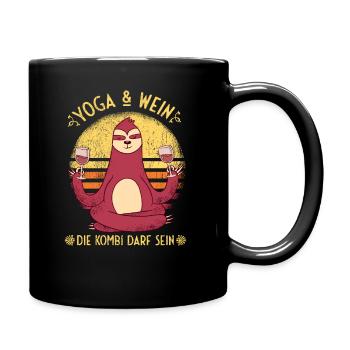 Yoga et vin paresseux pour le yoga - Mug uni - noir - Droite