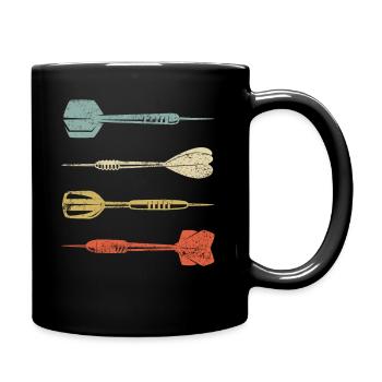 Dart Retro Vintage Dart Arrows Gift - Full Colour Mug - black - Right