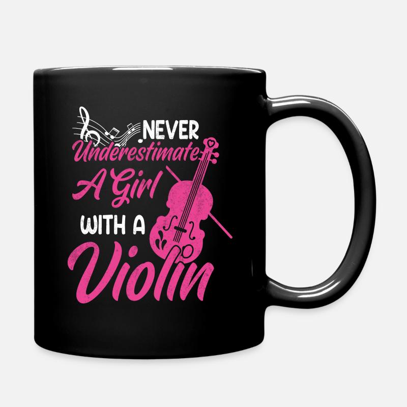 Geige Mädchen Violinist Violinistin Geschenk - Tasse einfarbig - Schwarz