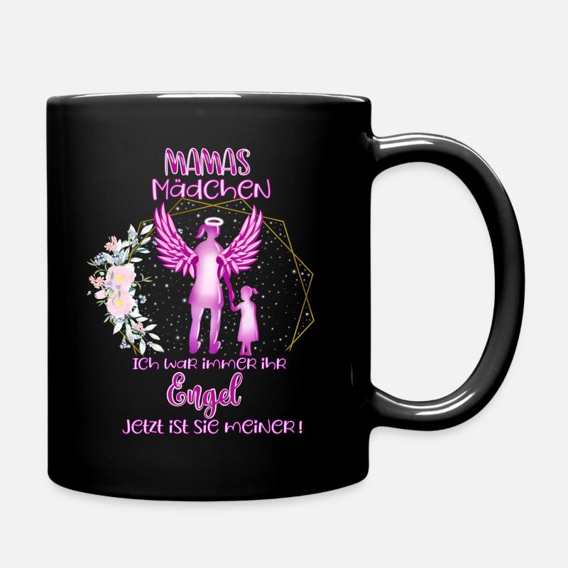 Mamas Mädchen, Gedenken Engel Erinnerung Geschenk - Tasse einfarbig - Schwarz