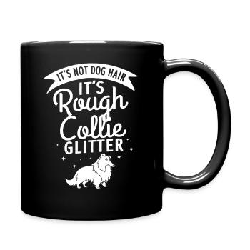 Langhaar Collie Hund Welpen Besitzer Halter - Tasse einfarbig - Schwarz - Rechts