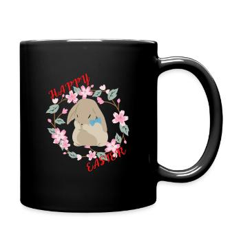 Frohe Ostern | Ostern | Ostergeschenke | Ostern - Tasse einfarbig - Schwarz - Rechts
