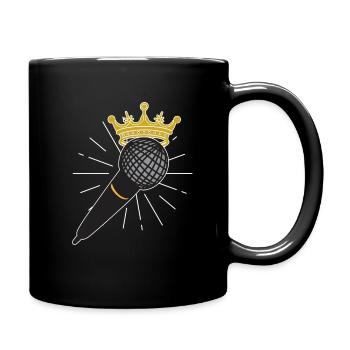 Karaoke T-Shirt Geschenk Mikrofon - Tasse einfarbig - Schwarz - Rechts