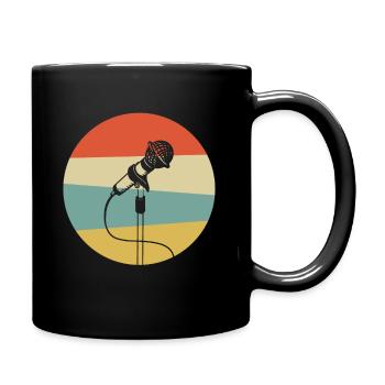 Vintage Retro Mikrofon Karaoke T-Shirt Geschenk - Tasse einfarbig - Schwarz - Rechts