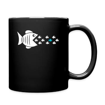 Swimming against the current - Full Colour Mug - black - Right