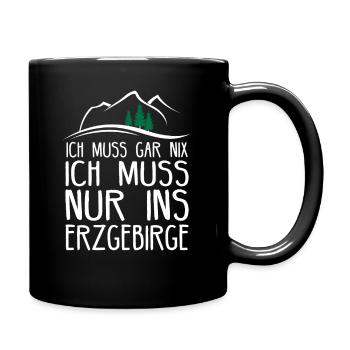 Erzgebirge Sachsen Bergbau Aue Geschenkidee - Tasse einfarbig - Schwarz - Rechts