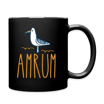 Amrum Möwe Moin Nordsee Wattenmeer Insel - Tasse einfarbig - Schwarz - Rechts
