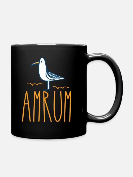 Amrum Möwe Moin Nordsee Wattenmeer Insel - Tasse einfarbig - Schwarz
