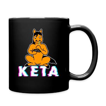Ketamin Keta Druffi Pferd für Spicker und - Tasse einfarbig - Schwarz - Rechts