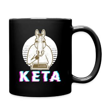 Ketamin Keta Druffi Pferd für Spicker und - Tasse einfarbig - Schwarz - Rechts
