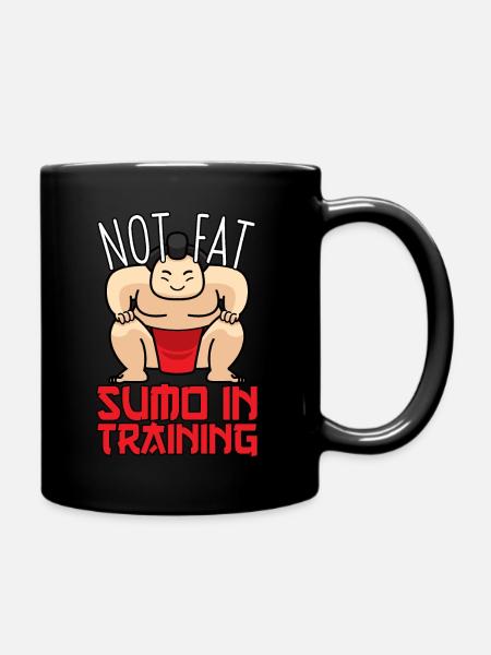 Not Fat Sumo In Training Sumo Ringer Gift - Full Colour Mug - black