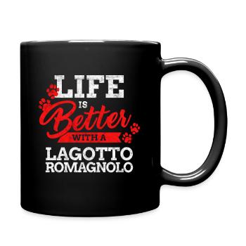 Vivre avec Lagotto Romagnol chien de truffe Renard - Mug uni - noir - Droite