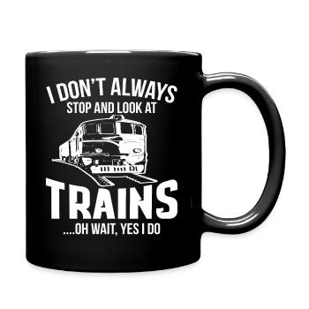 Cadeau drôle d’observation de train de conducteur de train - Mug uni - noir - Droite
