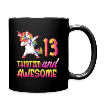 Cadeau de fille de 13ème anniversaire, anniversaire de fille de 13 ans - Mug uni - noir - Droite