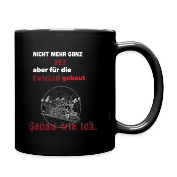Geburtstag - 50 60 65 70 75 - Tasse einfarbig - Schwarz - Rechts