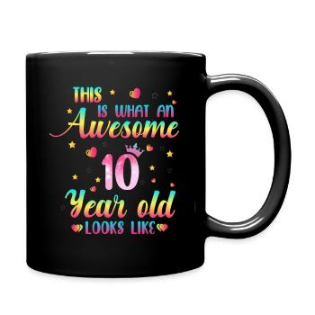Cadeaux de fille de 10ème anniversaire, cadeaux de fille de 10 ans - Mug uni - noir - Droite