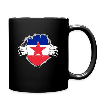 Born in Yugoslavia - Lustiges Jugoslawien Balkan - Tasse einfarbig - Schwarz - Rechts