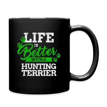 Vivre avec le terrier chasseur allemand Rengain - Mug uni - noir - Droite