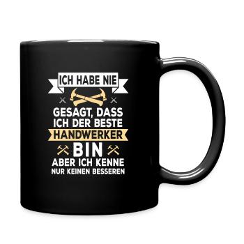 Bester Handwerker - Handwerk Geschenk - Tasse einfarbig - Schwarz - Rechts