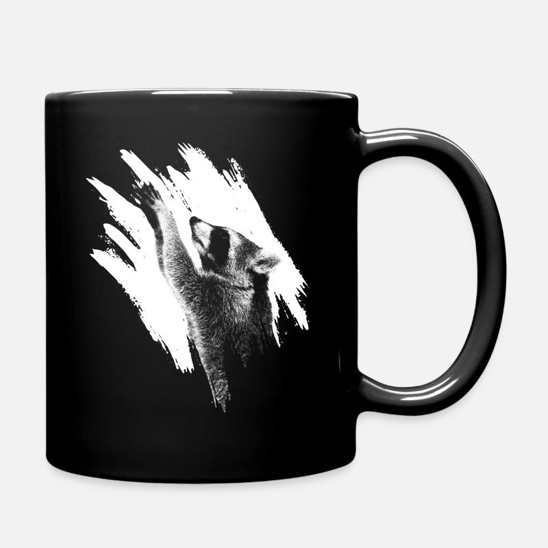 Waschbär Racoon Tier Geschenk Frettchen Marder - Tasse einfarbig - Schwarz